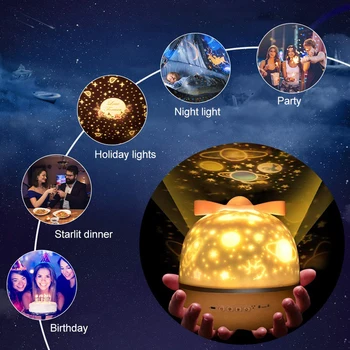 6 Patterns Rotating Projector Lamp Night Light Smart LED Easy Installation 3 Colors Rechargeable LED Indoor Lamp for Kid
6 Patterns Rotating Projector Lamp Night Light Smart LED Easy Installation 3 Colors Rechargeable LED Indoor Lamp for Kid
