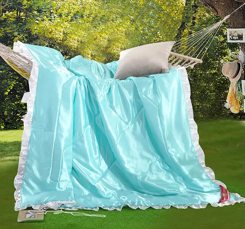 

51 High Quality Silk Summer Quilt Air Condition Blanket Satin Jacquard Large Size Adult Comforter Bed Cover Home Hotel Use