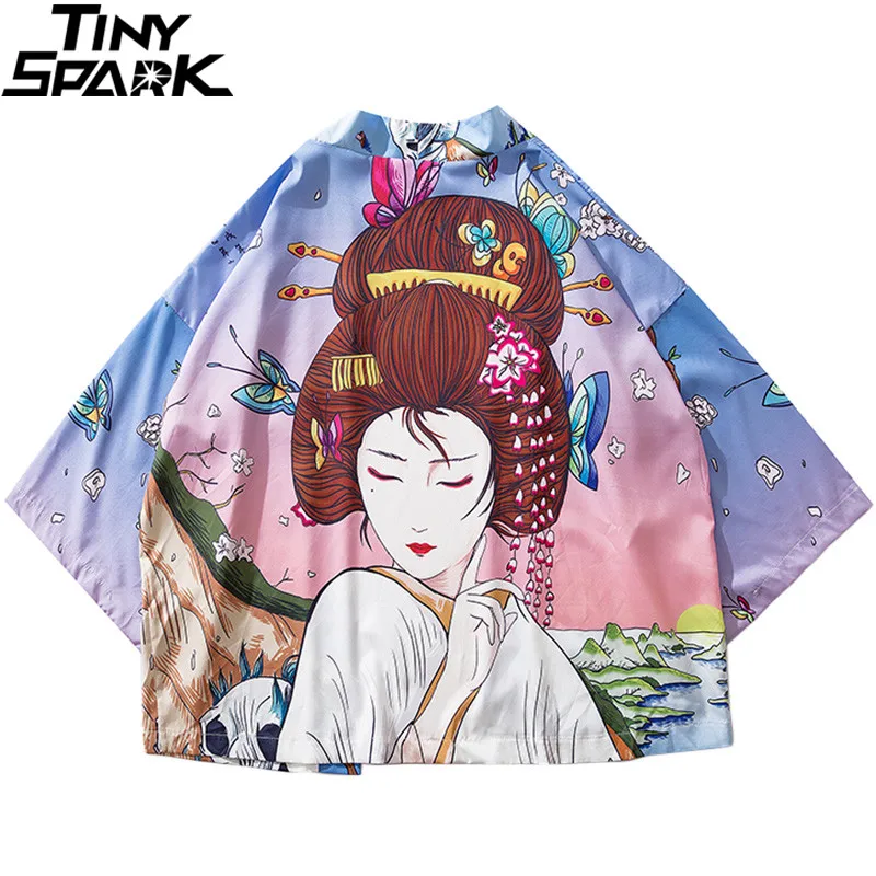 2019 Japanese Kimono Jacket Butterfly Geisha Print Harajuku Hip Hop Men Japan Style Streetwear Jackets Summer Thin Clothes Loose
2019 Japanese Kimono Jacket Butterfly Geisha Print Harajuku Hip Hop Men Japan Style Streetwear Jackets Summer Thin Clothes Loose