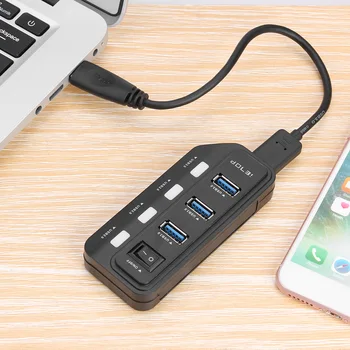 USB 3.0/USB 3.1 Hub 7 Port Splitter with DC3.5mm Port Supply Port Toggle Switch Maximum Transmission Speed up to 480Mbps
USB 3.0/USB 3.1 Hub 7 Port Splitter with DC3.5mm Port Supply Port Toggle Switch Maximum Transmission Speed up to 480Mbps
