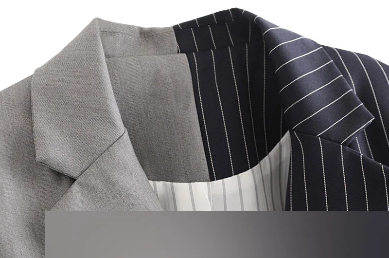 MK62 Autumn Non-symmetrical Mixed Colors Stripes Sense of Design Lace-up Suit Slimming Versatile Irregular Coat
MK62 Autumn Non-symmetrical Mixed Colors Stripes Sense of Design Lace-up Suit Slimming Versatile Irregular Coat