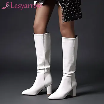 Lasyarrow Plus size 34-43 New 2020 Women Boots Thick High Heels Winter Knee High Boots Female Pointed Toe Fashion Zipper Shoes
Lasyarrow Plus size 34-43 New 2020 Women Boots Thick High Heels Winter Knee High Boots Female Pointed Toe Fashion Zipper Shoes