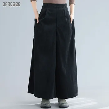 2019 Autumn Elastic Waist Retro Long Women Wide Leg pants Spring Pockets Loose Long Pants Winter Black Corduroy Wide-Leg Pants
2019 Autumn Elastic Waist Retro Long Women Wide Leg pants Spring Pockets Loose Long Pants Winter Black Corduroy Wide-Leg Pants