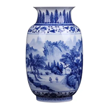 CREATIVE CHINESE HAND PAINTED PORCELAIN FLOWER VASE BLUE AND WHITE RIVERS AND MOUNTAIN PATTERN TABLETOP VASE HOME OFFICE DECOR
CREATIVE CHINESE HAND PAINTED PORCELAIN FLOWER VASE BLUE AND WHITE RIVERS AND MOUNTAIN PATTERN TABLETOP VASE HOME OFFICE DECOR