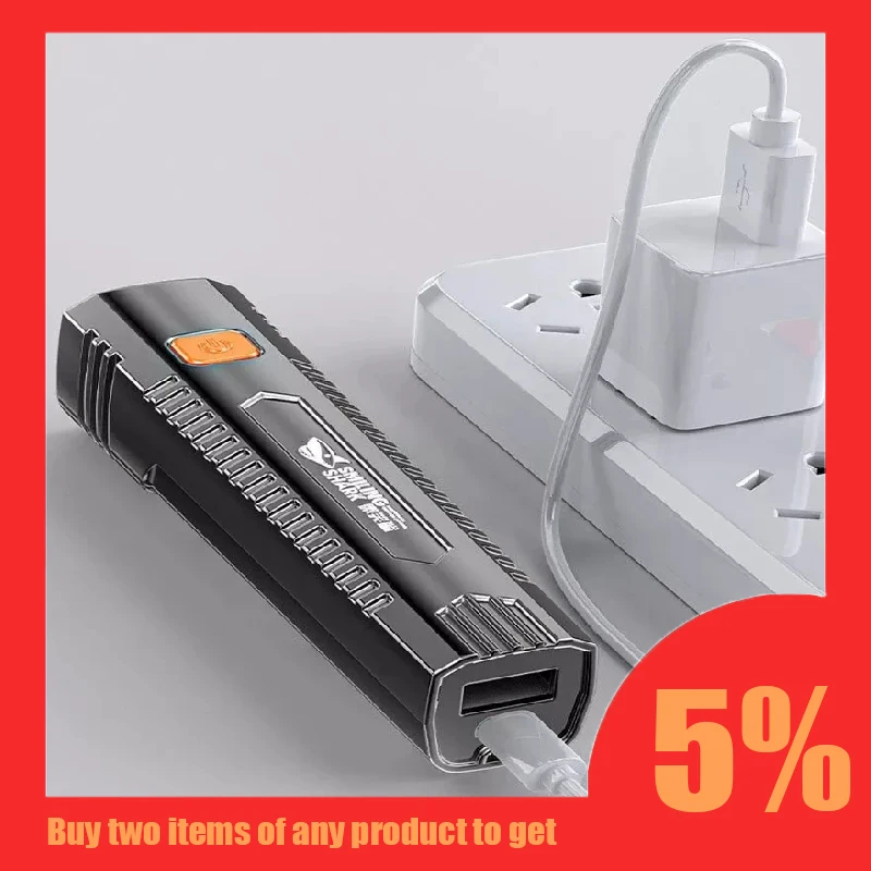 New Smile Shark ABS Multifunctional LED Flashlight 1200mah Portable Power Bank Waterproof And Strong Light | Освещение