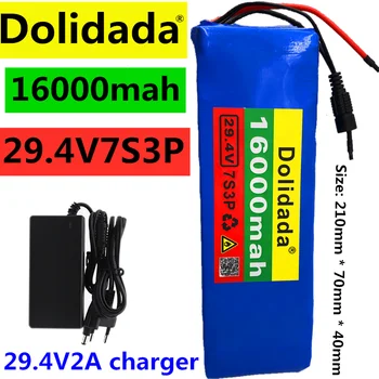 24V Battery 7S3P 29.4V 16Ah Li-ion Battery Pack with 20A Balanced BMS for Electric Bicycle Scooter Power Wheelchair +2A Charger
24V Battery 7S3P 29.4V 16Ah Li-ion Battery Pack with 20A Balanced BMS for Electric Bicycle Scooter Power Wheelchair +2A Charger