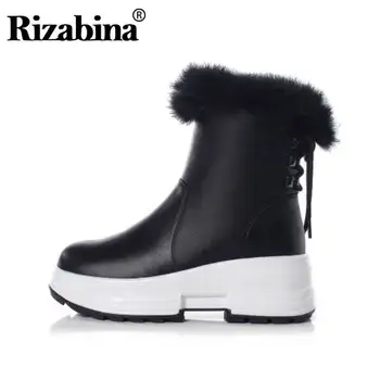 RIZABINA Ankle Boots Women Geneuine Leather Round Toe Thick Bottom Lace Up Furry Snow Boots Winter Ladies Sneakers Size 35-39
RIZABINA Ankle Boots Women Geneuine Leather Round Toe Thick Bottom Lace Up Furry Snow Boots Winter Ladies Sneakers Size 35-39