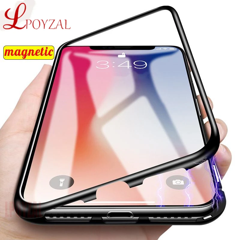 LPOYZAL Full Cover Metal Magnetic Case for iPhone X XR XS MAX Tempered Glass Back Magnet Cases Cover For iPhone 7 6 8 6S Plus
LPOYZAL Full Cover Metal Magnetic Case for iPhone X XR XS MAX Tempered Glass Back Magnet Cases Cover For iPhone 7 6 8 6S Plus