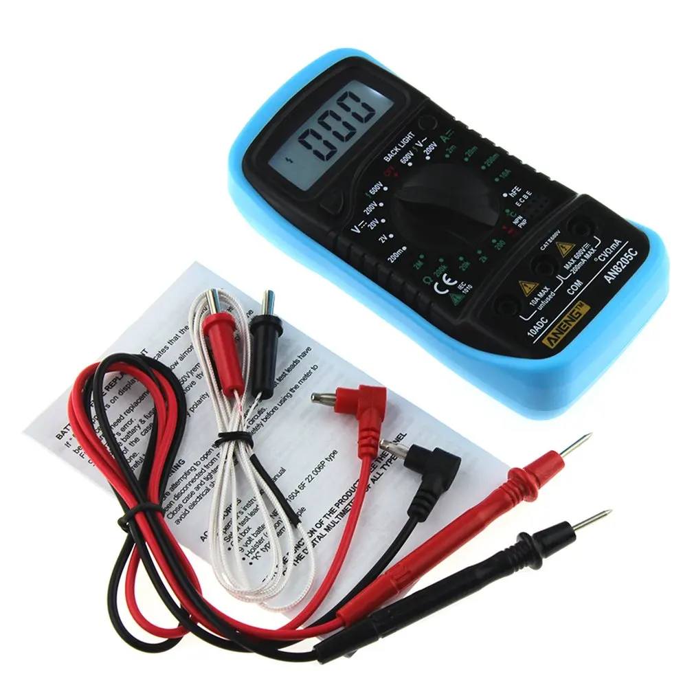 Professional Digital Multimeter AN8205C LCD Display Digital Multimeter AC/DC Thermometry Ammeter Voltmeter Ohm Meter Tester
Professional Digital Multimeter AN8205C LCD Display Digital Multimeter AC/DC Thermometry Ammeter Voltmeter Ohm Meter Tester