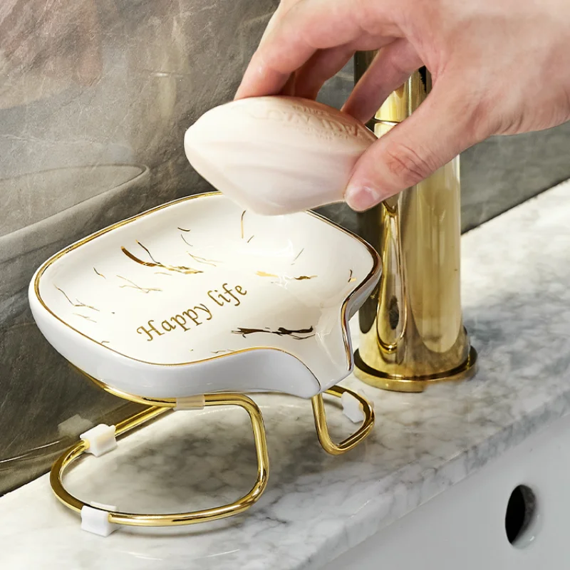 Light luxury ceramic soap dish soap dish soap dish drain free perforation storage rack home soap dish tray creative
Light luxury ceramic soap dish soap dish soap dish drain free perforation storage rack home soap dish tray creative