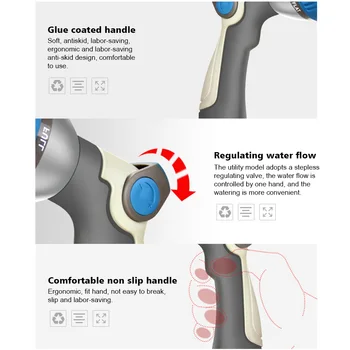Handheld Washing Thumb Control 8 Patterns Household High Pressure Watering Water Sprayer Cleaning Tools Portable Car Sprinkler
Handheld Washing Thumb Control 8 Patterns Household High Pressure Watering Water Sprayer Cleaning Tools Portable Car Sprinkler