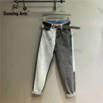 Woman Jeans High Waist Cotton Loose Harem Pants Korean Style Panelled Spliced Cuffs Casual Female Ankle-length Tousers 2020 New 
Woman Jeans High Waist Cotton Loose Harem Pants Korean Style Panelled Spliced Cuffs Casual Female Ankle-length Tousers 2020 New