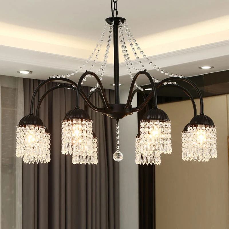 American Crystal Chandelier Modern Bedroom Dining Room Hanging Light Simple Living Room Chandelier Lighting Nordic Hanging Lamp
American Crystal Chandelier Modern Bedroom Dining Room Hanging Light Simple Living Room Chandelier Lighting Nordic Hanging Lamp