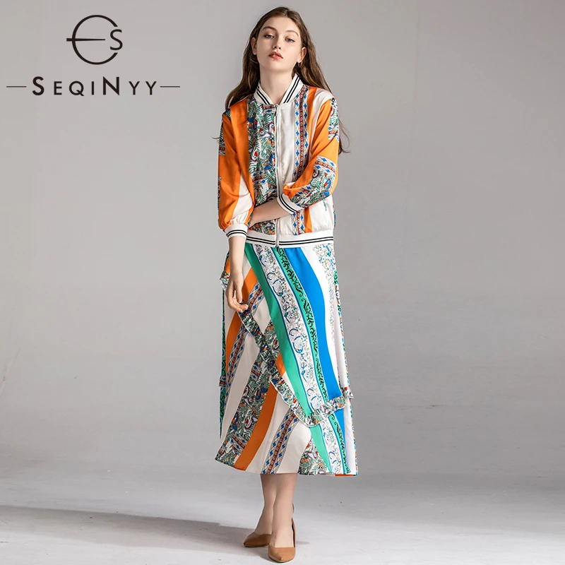 SEQINYY Bohemia Set 2020 Spring Autumn New Fashion Design 3/4 Sleeve Jacket + Ruffles A-line Skirt Flowers Orange Printed Suit
SEQINYY Bohemia Set 2020 Spring Autumn New Fashion Design 3/4 Sleeve Jacket + Ruffles A-line Skirt Flowers Orange Printed Suit
