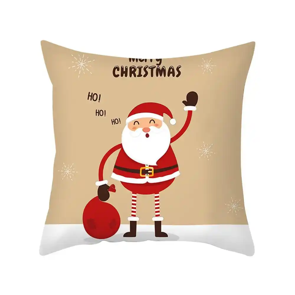festival pillow santa claus printing dyeing sofa bed home decor