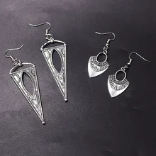 

1pair Exaggerated Triangle Geometric Tribal Long Hanging French Hook Earrings DIY Charms Bohemia Jewelry Crafts Discovery A173