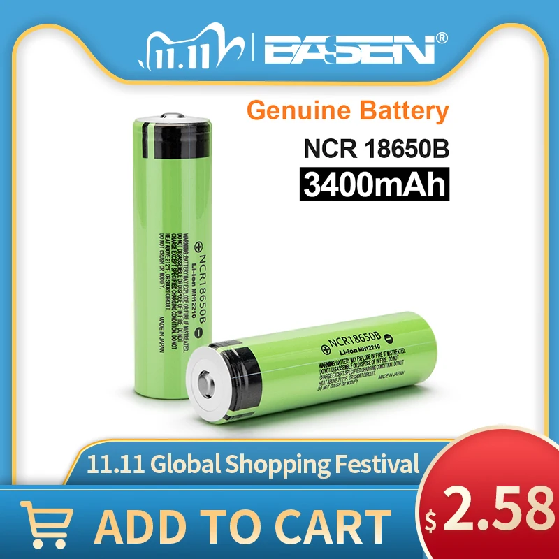 BASEN 2019 Original 18650 NCR18650B 3400mah Lithium Rechargeable battery 3.7v with PCB For Flashlight batteries
BASEN 2019 Original 18650 NCR18650B 3400mah Lithium Rechargeable battery 3.7v with PCB For Flashlight batteries