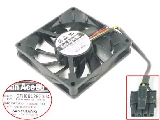 Sanyo Denki 9PH0812P7S04 DC 12V 0.26A 3-проводной 80x80x15 мм вентилятор охлаждения сервера
Sanyo Denki 9PH0812P7S04 DC 12V 0.26A 3-проводной 80x80x15 мм вентилятор охлаждения сервера