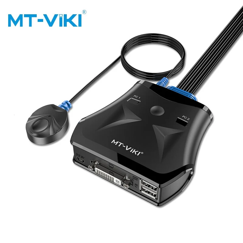 MT-VIKI DVI KVM Switch 2 In 1 Out External Switch Cable Buttons Mouse Keyboard Sharing with Controller MT-201DL
MT-VIKI DVI KVM Switch 2 In 1 Out External Switch Cable Buttons Mouse Keyboard Sharing with Controller MT-201DL