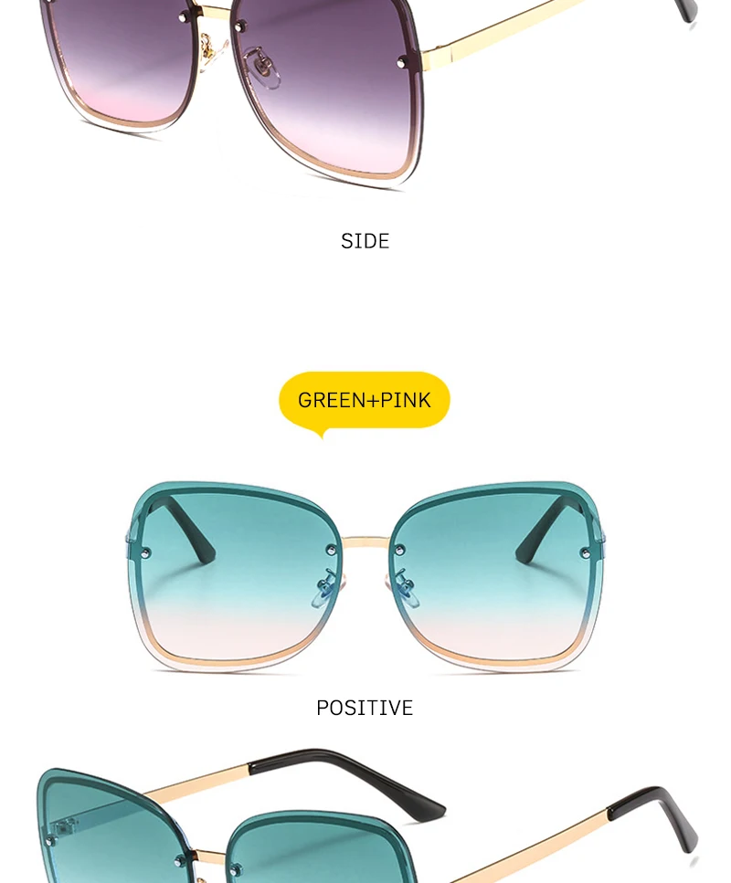 Square Rimless Sunglasses Women 2019 Summer Red Glasses Fashion Luxury Brand Sunglasses For Men UV400 Square Rimless Sunglasses Women 2019 Summer Red Glasses Fashion Luxury Brand Sunglasses For Men UV400