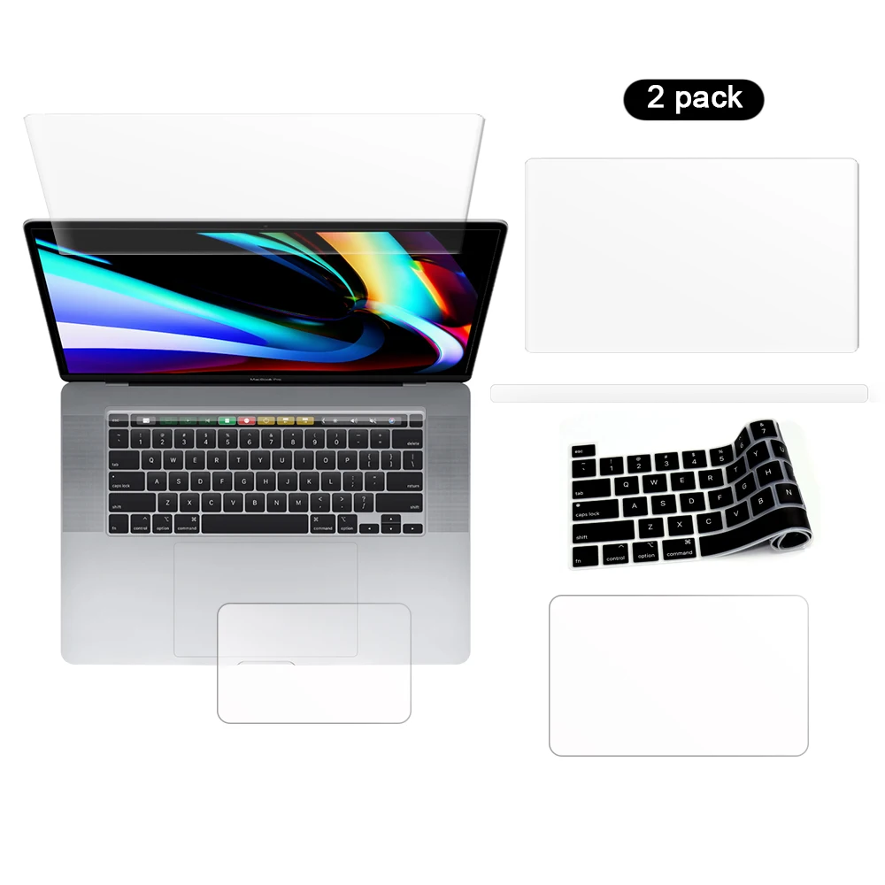 2 Pack for MacBook Pro 16 inch 2019 Tempered Glass Anti-fingerprint Clear Notebook Touchpad Protective Film + Touchpad Sticker
2 Pack for MacBook Pro 16 inch 2019 Tempered Glass Anti-fingerprint Clear Notebook Touchpad Protective Film + Touchpad Sticker