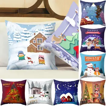 Cartoon Pattern Pillow Case Christmas House Tree Santa Snowman Elk Gift Cushion Cover Xmas Decorative Pillowcases
Cartoon Pattern Pillow Case Christmas House Tree Santa Snowman Elk Gift Cushion Cover Xmas Decorative Pillowcases