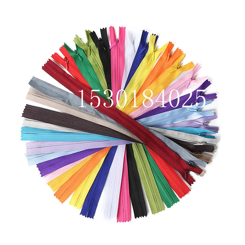 

10pcs Colorful Nylon 3# Closed End Invisible Zippers 12/16/20 inch ( 30/40/50cm ) Tailor Sewing Crafts 20 Color