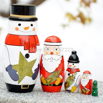 Christmas Style Russian Nesting Matryoshka Wooden Dolls Set Hand painted Home decoration crafts Christmas gift for Kids,5pcs/set
Christmas Style Russian Nesting Matryoshka Wooden Dolls Set Hand painted Home decoration crafts Christmas gift for Kids,5pcs/set