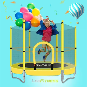 

1.5 Meter Round Children's Trampoline Reinforced Spring Mute Fitness Trampoline For Kids With Safety Net Household Elastic Bed