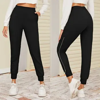 Fashion Women Ladies Black Side Zipper Pants Solid Color Elastic Waist Long Sweatpants Trousers 2019 High Waist Pencil Trousers
Fashion Women Ladies Black Side Zipper Pants Solid Color Elastic Waist Long Sweatpants Trousers 2019 High Waist Pencil Trousers