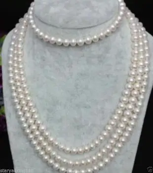 6-7mm white freshwater cultured pearl necklace 160 cm 
6-7mm white freshwater cultured pearl necklace 160 cm