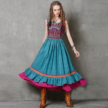 2019 Summer New Womens Ruffled Cotton And Linen Dress Female Retro Print Sundress Sleeveless Drawstring Vintage Long Dress D596
2019 Summer New Womens Ruffled Cotton And Linen Dress Female Retro Print Sundress Sleeveless Drawstring Vintage Long Dress D596