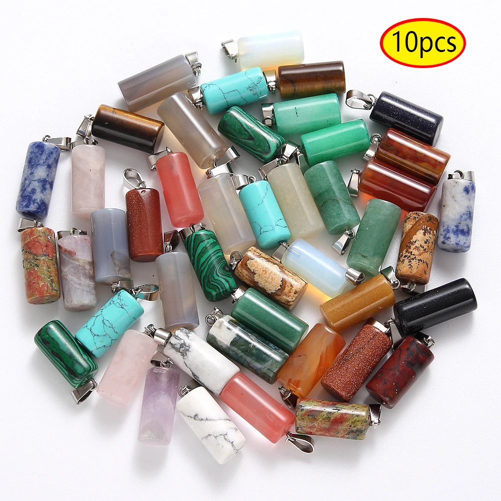 10PCS 10*20mm Natural Gem Stone Quartz Crystal Opal Unakite Aventurine Cylinder Shape Pendant for DIY Jewelry Making Necklace
10PCS 10*20mm Natural Gem Stone Quartz Crystal Opal Unakite Aventurine Cylinder Shape Pendant for DIY Jewelry Making Necklace