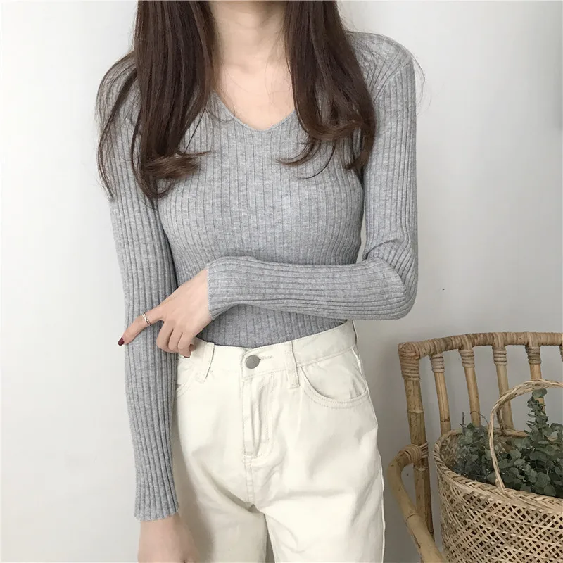 2023 Slim Women Sweaters Autumn Winter Pullovers Basic Women Sweater Casual Long Sleeve Solid V-neck Knitted Ribbed Sweater Lady
2023 Slim Women Sweaters Autumn Winter Pullovers Basic Women Sweater Casual Long Sleeve Solid V-neck Knitted Ribbed Sweater Lady