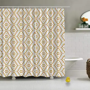 Ethnic Gold White Vector Pattern Rhombs Vector Useful Shower Curtain for Hotel,79''L x 72''W
Ethnic Gold White Vector Pattern Rhombs Vector Useful Shower Curtain for Hotel,79''L x 72''W