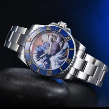 Kanagawa Aseptic Blue Surface Men's Automatic Mechanical Watch Watch Stainless Steel Blue Ceramic Ring
Kanagawa Aseptic Blue Surface Men's Automatic Mechanical Watch Watch Stainless Steel Blue Ceramic Ring