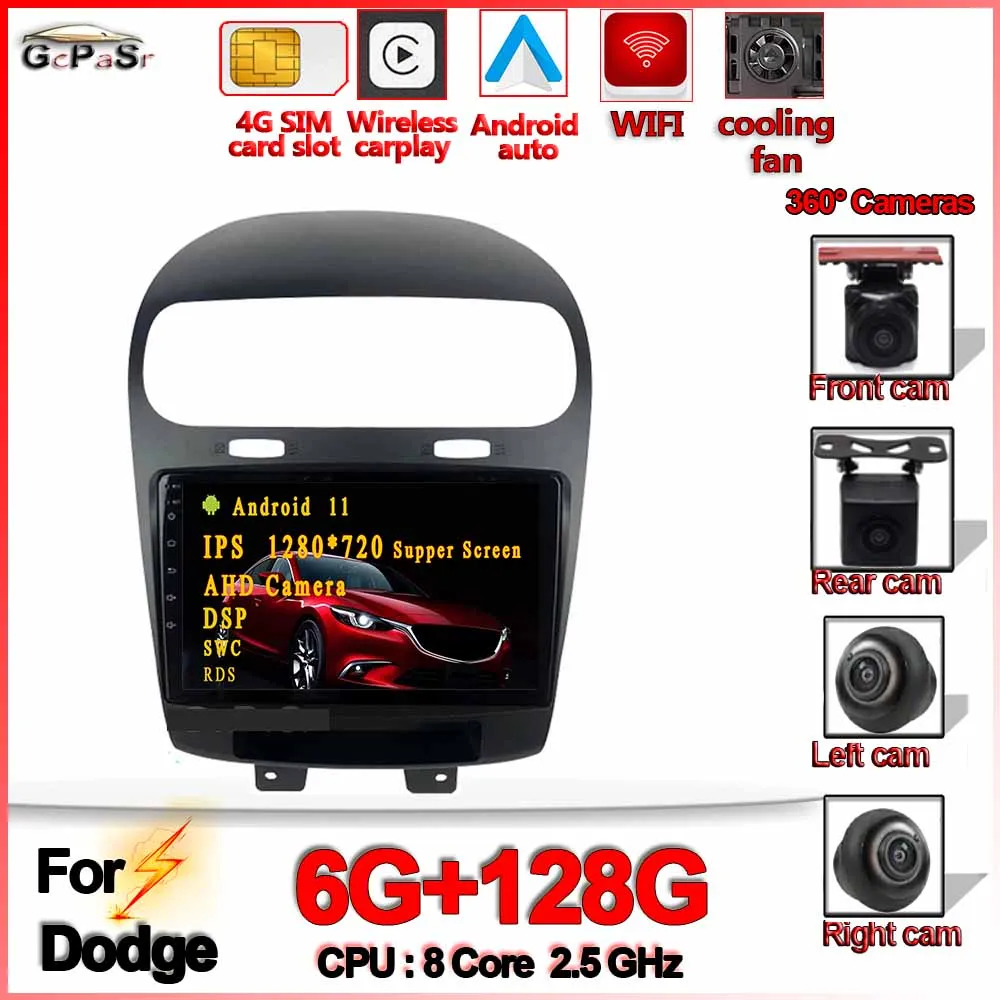 Android 11 0 для Dodge Journey Fiat Leap 2012-2020 Gps навигация автомобильный мультимедийный плеер