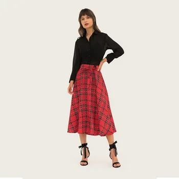 QRWR 2020 Spring Summer Red Plaid Women Skirts High Waist Mid-Calf Ladies Midi Skirts With Sashes A-Line Causal Skirts Women
QRWR 2020 Spring Summer Red Plaid Women Skirts High Waist Mid-Calf Ladies Midi Skirts With Sashes A-Line Causal Skirts Women