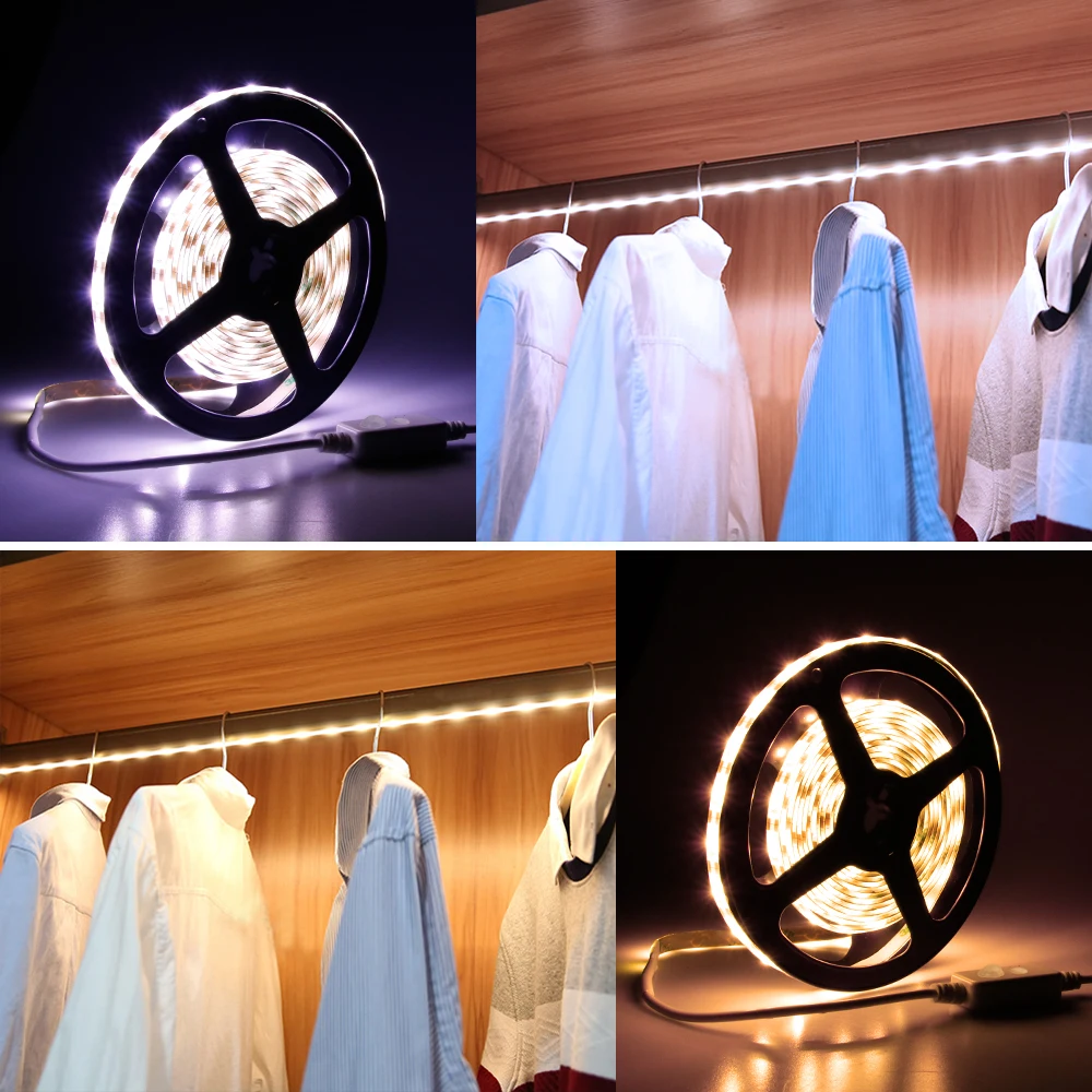 5V Cabinet Light PIR 0.5M-5M Motion Sensor Light LED Strip Bedroom Closet Stairs Wardrobe Warm White/White Lamp Tape USB Powered
5V Cabinet Light PIR 0.5M-5M Motion Sensor Light LED Strip Bedroom Closet Stairs Wardrobe Warm White/White Lamp Tape USB Powered