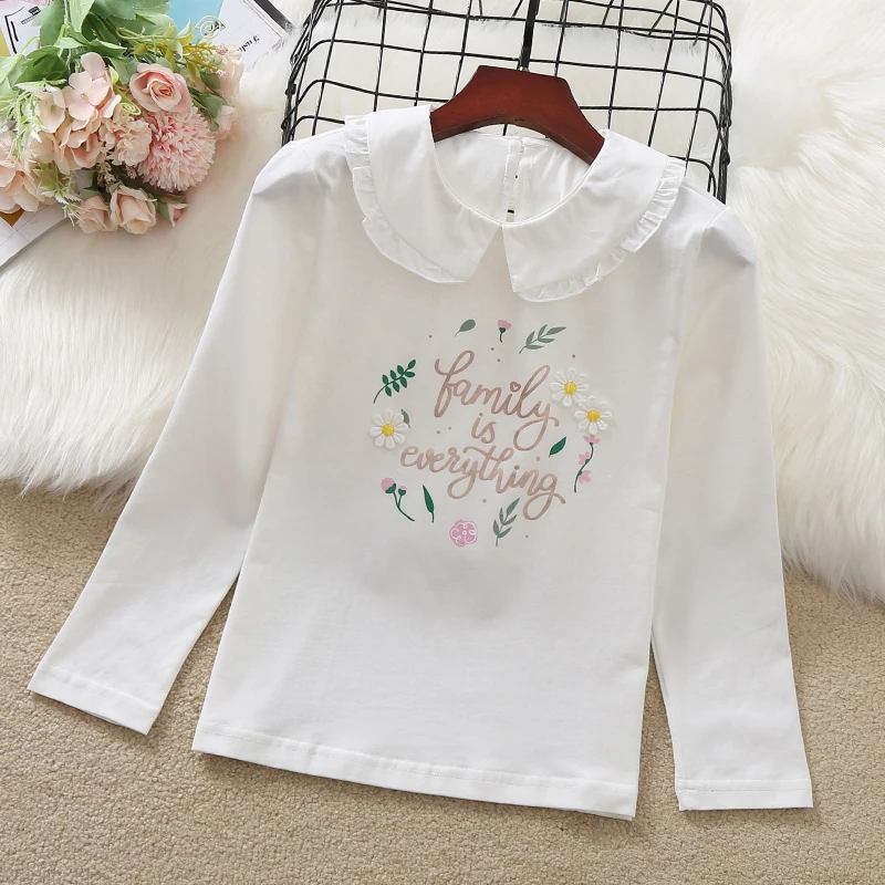 

Autumn &Spring Baby Kids Long Sleeve T-shirt for Girls Tops Cotton Children Clothing Casual Baby Girl Print T-shirts for 6-14Y