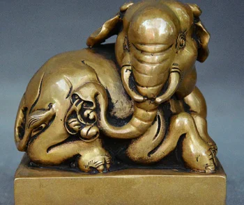 Collect Chinese Bronze Feng Shui Animal Wealth Elephant Statue Seal Stamp Signet 
Collect Chinese Bronze Feng Shui Animal Wealth Elephant Statue Seal Stamp Signet