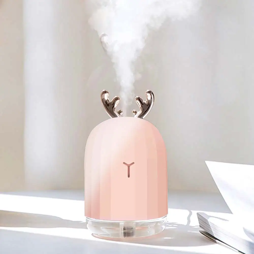 

BRELONG Colorful USB Humidifier Night Light LED Powder Rabbit White Deer Suitable for Indoor Bedroom Ambient Lights