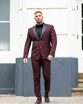 Tailored high-quality men's wine red business wedding groom men's suit formal dinner jacket + pants mencostume homme
Tailored high-quality men's wine red business wedding groom men's suit formal dinner jacket + pants mencostume homme