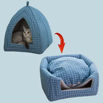 Foldable Cat Bed Triangle Lattice Kennel Dual-use Closed Breathable Warm Cats Small Dog House Pet Nest Supplies C42
Foldable Cat Bed Triangle Lattice Kennel Dual-use Closed Breathable Warm Cats Small Dog House Pet Nest Supplies C42