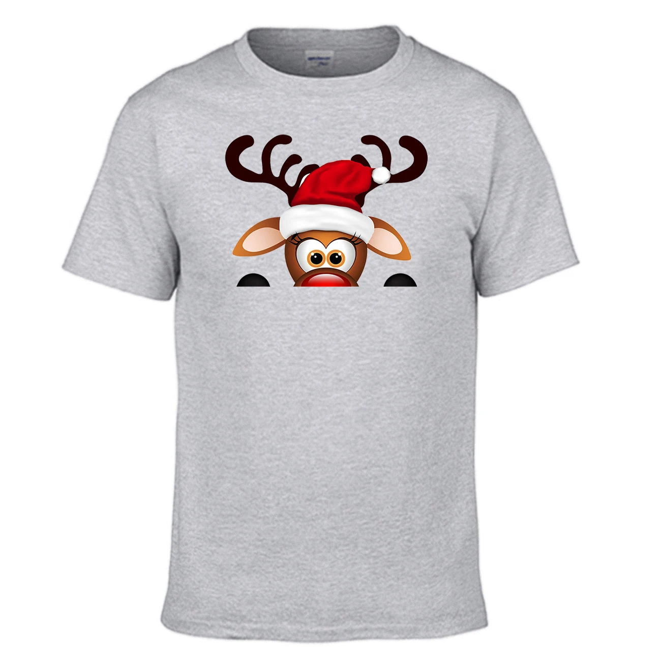 Мужская забавная Рождественская Милая футболка с северным оленем Новогодняя