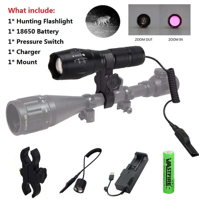 IR Lamp Led Flashlight 18650 Rechargeable Battery Zoomable Focus 850 nm LED Infrared Radiation Night Vision Torch For Hunting
IR Lamp Led Flashlight 18650 Rechargeable Battery Zoomable Focus 850 nm LED Infrared Radiation Night Vision Torch For Hunting