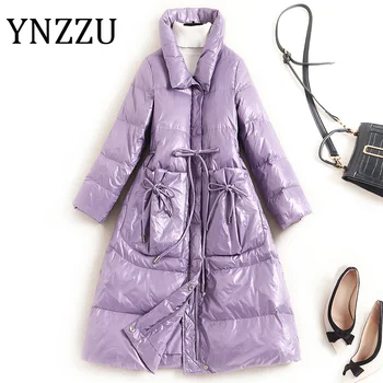 YNZZU 2020 Autumn Winter Purple Elegant Women's Down Jacket Solid Long Style 90% White Duck Down Coat Warm Female Outwear A1639 
YNZZU 2020 Autumn Winter Purple Elegant Women's Down Jacket Solid Long Style 90% White Duck Down Coat Warm Female Outwear A1639