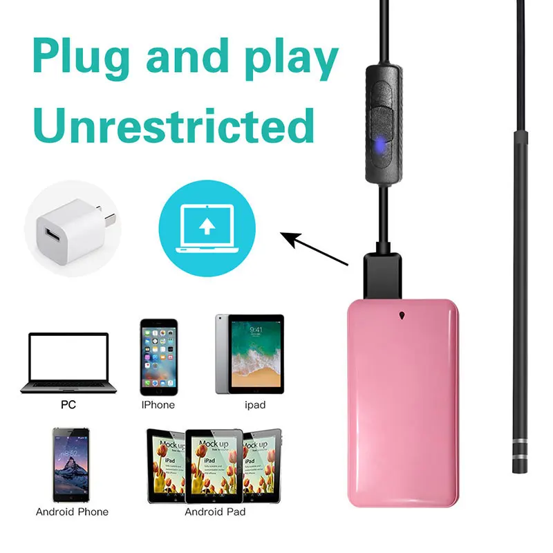Black Ear Spoon Borescope WiFi Monitoring Durable Endoscope Inspection Camera IP67 Portable Mobile Phones USB Endoscope
Black Ear Spoon Borescope WiFi Monitoring Durable Endoscope Inspection Camera IP67 Portable Mobile Phones USB Endoscope