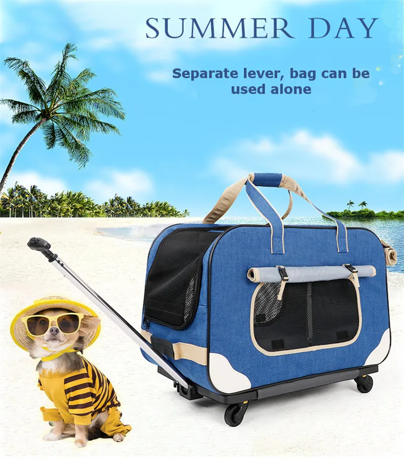 DODOPET Portable Dog Carrier Bag Puppy Travel Outing Bags 4-wheel Folding Trolley Case Breathable Pet Cat Dog Stroller Luggage DODOPET Portable Dog Carrier Bag Puppy Travel Outing Bags 4-wheel Folding Trolley Case Breathable Pet Cat Dog Stroller Luggage