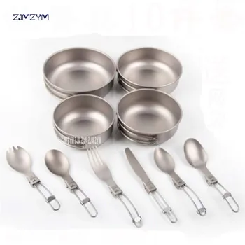 Ti5374 one Set 10 Pieces Titanium Material Bowl Outdoor Camping Tableware Outdoor camping picnic daily titanium tableware Spork
Ti5374 one Set 10 Pieces Titanium Material Bowl Outdoor Camping Tableware Outdoor camping picnic daily titanium tableware Spork